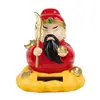 Adorno Creativo Atractor de Fortuna: Dios Marcial de la Riqueza, Gato de la Fortuna, Decoración de Escritorio Automática con Movimiento Solar para Aperturas de Tiendas