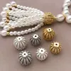 Color oro cobre 18k retenedor de circonita borla capuchón para joyería DIY material cadena para suéter cadena de suéter corona micro-incrustada capuchón toroidal