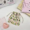 34225 Bolsa de Armazenamento com Cordão Floral Pequeno Pastoral Cosméticos Portátil Batom Organizador de Viagem