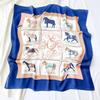 Moda 2023 seda artificial 70cm lenço quadrado pequeno feminino primavera e verão estilo coreano lenço pintura a óleo lenço versátil lenço decorativo
