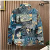 Camisa Masculina de Manga Longa Solta Outono Casaco Casual Bonito Fio Tingido Vintage Moda Grafite Novo Estilo Chinês