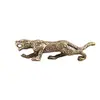 Amuleto de Tigre de Latão Leopardo Dinheiro Grande Vintage Sólido Ornamento Antigo para Decoração de Mesa Animal de Estimação de Chá Decoração Artesanal