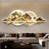 Cuadro decorativo de nueve peces para sala de estar, mural de pared, luz de lujo, sofá de alta sensación, fondo, colgante de pared, lámpara de pared, pintura con respaldo