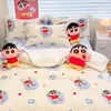 Manta de forro polar de doble cara Crayon Shin-chan para las cuatro estaciones, adecuada para siestas en la oficina, dormitorios de niños y como funda de edredón de lana de cordero engrosada