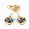 L45 Accesorios para joyería DIY cobre puro chapado en oro plateado recubierto de oro estilo europeo y americano Ojo del Diablo colgante multicolor