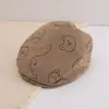 Gorra para Niños Estilo Coreano Primavera y Otoño TD Logo Trasero Oso Pintor Sombrero Oso Lindo Casual Versátil para Niños y Niñas