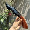 Adaga de Obsidiana de Cristal Natural Pedra Bruta Polida Modelo de Faca Garra Sem Fio Csgo Artesanato de Cristal