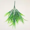 Atacado de fábrica 5 garfos pequena mola grama plástica flor em vaso decoração de partição simulação grama aquática grama artificial restaurante plantas de mudas