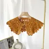 [Flor de cintura de perlas] chal de encaje fino de verano con protección solar, hueco, versátil, cuello falso, bufanda exterior para falda