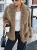 Diyun Transfronterizo Estilo Casual Europeo y Americano Peluche Manga Larga Abrigo Cortavientos Chaqueta Mujer Otoño e Invierno 2025 Estación Independiente de Amazon