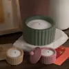 Molde de Silicona para Taza de Cemento de Resina de Cristal DIY Tira Rayada Yeso Portavelas Adorno Espejo Molde de Silicona