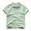 Uniforme Escolar Primário Camiseta Verde de Manga Curta para Meninos e Meninas Cor Pura Nova Camisa Polo de Manga Curta Estilo Preppy Top para Uniforme de Classe 3