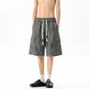 Shorts Casuais Jovens de Verão Estilo Americano Tie-Dye Patchwork Bolso Grande Estampa de Abacaxi Shorts Cargo para Homens