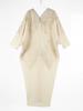 Vestido plisado de moda transfronteriza para mujer, nuevo, elegante, de alta gama, con escote en V, mangas de murciélago bronceadas, suelto, talla grande, vestido largo