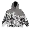 Sudadera Transfronteriza de Comercio Exterior Streetwear Sudadera con Capucha de Calavera Retro Sudadera con Capucha y Cremallera Sudadera con Capucha Gótica