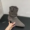 Botines puntiagudos de moda para mujer, famosos en internet, nuevos botines western cowboy de tacón grueso para otoño/invierno 2026, botas de moda