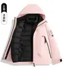 Forro de plumón de algodón Chaqueta Exterior Tres en Uno Ropa de Abrigo para Mujer Traje de Montañismo para Hombre Cortavientos Impermeable con Capucha 26 Nuevo Estilo