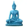 Artesanías Creativas Arenisca del Sudeste Asiático Buda Sentado Resina Dorado y Plateado Antiguo Escultura Esotérica Adornos Decorativos Regalos Estilo Zen