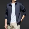 Otoño 2025 Chaqueta de Algodón Peinado de Comercio Exterior Chaqueta para Hombre Casual Deportiva Moda Cardigan de Color Sólido Sudadera para Hombre