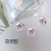 Nova Joia de Unha com Diamantes Quadrados de Cristal Transparente de Gelo Exquisite Joia de Unha com Diamantes de Cristal Acabada de Alta Qualidade