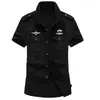 Camisa Casual Resistente para Hombre de Verano 2019 Ropa de Trabajo Estilo Rudo para Exteriores Talla Grande Camisa Militar de Trabajo Hombrera 100% Algodón Camisa Juvenil de Manga Corta para Hombres