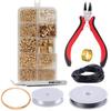 Accesorios de joyería hechos a mano para bricolaje, pendientes, ganchos para la oreja, pulsera, collar, material en caja, herramienta con cuentas, juego