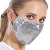 Mascarilla de Lentejuelas Transfronteriza Modelo 2026 con Inserto para Filtro, Mascarilla Colorida Transpirable Fina de Tres Capas de Moda para Mujer