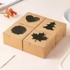 Caja Cuadrada para Pastel de Papel Kraft Transfronteriza con Ventana Recortada, Caja de Papel para Dulces, Macarons, Donas, Caja de Embalaje de Cartulina Blanca