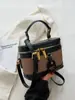 Bolsas para Mulheres 2025 Nova Moda Casual Bolsa Caixa Lona Costurada de Mão Ombro Bolsa Transversal Quadrada Pequena Retrô