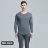 Conjunto de ropa interior térmica 100% algodón puro para otoño e invierno, a prueba de frío, cuello medio, capa base, camiseta térmica de algodón, ropa interior térmica para hombre