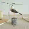 Artesanía de Talla en Madera Estilo Mediterráneo Pájaro Marino Adorno de Decoración de Escritorio para Hogar Sala de Estar Mueble de TV Partición Pieza Creativa