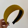 Faixa de Cabelo de Veludo Larga Cor Sólida com Cabeça de Esponja Estilo Coreano para Outono e Inverno, Alta Simples e Elegante Acessório de Cabelo Novo