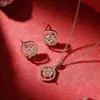 Conjunto de Joyería Minimalista de Moda Europea y Americana para Mujer, Colgante Cuadrado de Zircón, Cadena para Clavícula, Venta Directa de una Pieza, En Stock de Fábrica, Transfronterizo