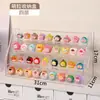 Prateleira de Exibição de Armazenamento Fofa Mini Brinquedo de Comida Caixa Surpresa Pequenos Enfeites Prateleira Escada Transparente Prateleira de Exibição Acrílica Multicamadas
