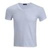 Verano 2022 nuevo 200g32 algodón CVC cuello en V manga corta coreana tubo recto camiseta para hombre al contado venta al por mayor