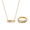 Collar Deslizante de Zirconia Ou Maika Europa y América Transfronterizo Chapado en Oro Real de 18k Nicho Lujo Ligero Anillo Abierto Decoración para Dedo
