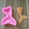 DIY grande y pequeño cola de pez Serie Océano sirena pastel silicona líquida molde fondant concha caracola