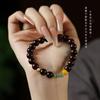 Folleto de Diseño Original Cuentas de Rosario de Sándalo Rojo Sándalo Cuentas de Buda Lujo Ligero Elegante Pulsera de Muñeca para Usar en la Muñeca para Mujer Sencilla Elegante Moda Nacional