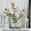 Rosas Artificiales Pequeñas Vintage de Múltiples Cabezas con Bordes Quemados, Flores de Rosa Griegas de Alta Calidad para Boda y Decoración de Exportación