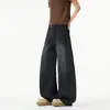 Calças de lyocell de perna larga para o verão, jeans Tencel soltos para homens, calças compridas vintage, calças finas da moda estilo americano