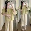 Ropa de Maternidad, Camiseta de Verano, Traje Elegante, Top de Manga Corta de Verano, Conjunto Casual de Maternidad, Estilo de Moda para Salidas de Verano