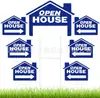 Logo de Casa Aberta de Imóveis Logo de Venda de Garagem de Imóveis Frente e Verso Placa Grande de Terraço Aberto