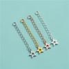 Cadena de Plata de Ley S925 Cruz Cadena de Estrella Luna Cadena de Extensión Pulsera de Cristal Pulsera de Perlas Cadena Extendida Accesorios DIY
