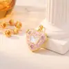 Colgante Transfronterizo Europeo Americano Corazón Mariposa Clip para Fotos Joyería DIY Accesorios Moda Dulce Cobre Zirconia Microincrustada Colgante