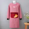 Avental de Algodão Moderno com Desenho para Cozinha Doméstica, Avental de Manga Longa para Cozinhar, Trabalho e Tarefas Domésticas, Roupa de Trabalho Respirável e Resistente a Manchas para Mulheres