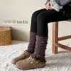 Nuevos leggings de otoño e invierno para niñas, felpa fina, engrosados, versátiles para usar como prenda exterior, con puños de calcetín de lazo, pantalones cálidos infantiles de retazos