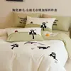 Juego de ropa de cama de algodón cepillado de alta calidad, cuatro piezas, algodón puro, 100% algodón, nuevo para otoño e invierno 2026, funda de edredón, sábana, bordado de dibujos animados, clase A
