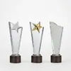 Trofeo de Cristal Creativo Hecho a Medida Decoración de Premio para Reunión Anual Estilo Nórdico Placa de Vidrio Regalo de Empresa Premio Grabado