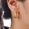 Brincos Europeus e Americanos Transfronteiriços de Alto Padrão Torcidos para Mulheres em Aço Inoxidável Estilo Luxo Acessível Brincos Geométricos Brincos Banhados a Ouro 18K