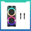Altavoz Bluetooth Inalámbrico Portátil Fiesta al Aire Libre Alta Potencia 80W Altavoz Subwoofer Doble de 10 Pulgadas Fiesta al Aire Libre